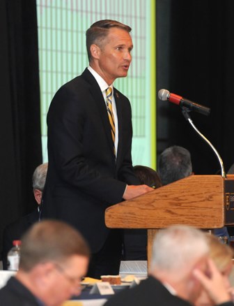 ETSU President Brian Noland addresses audience during TN Valley Corridor Summit 