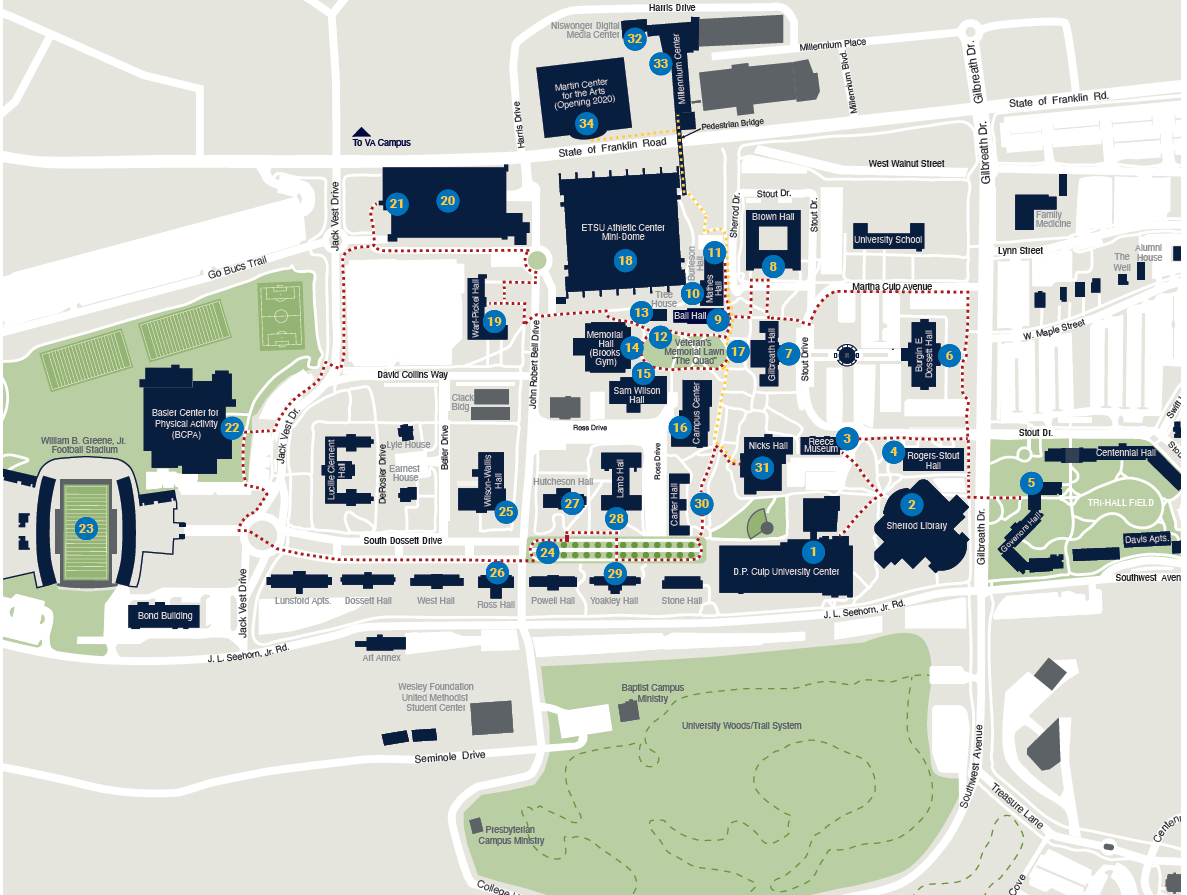 ETSU Campus Map