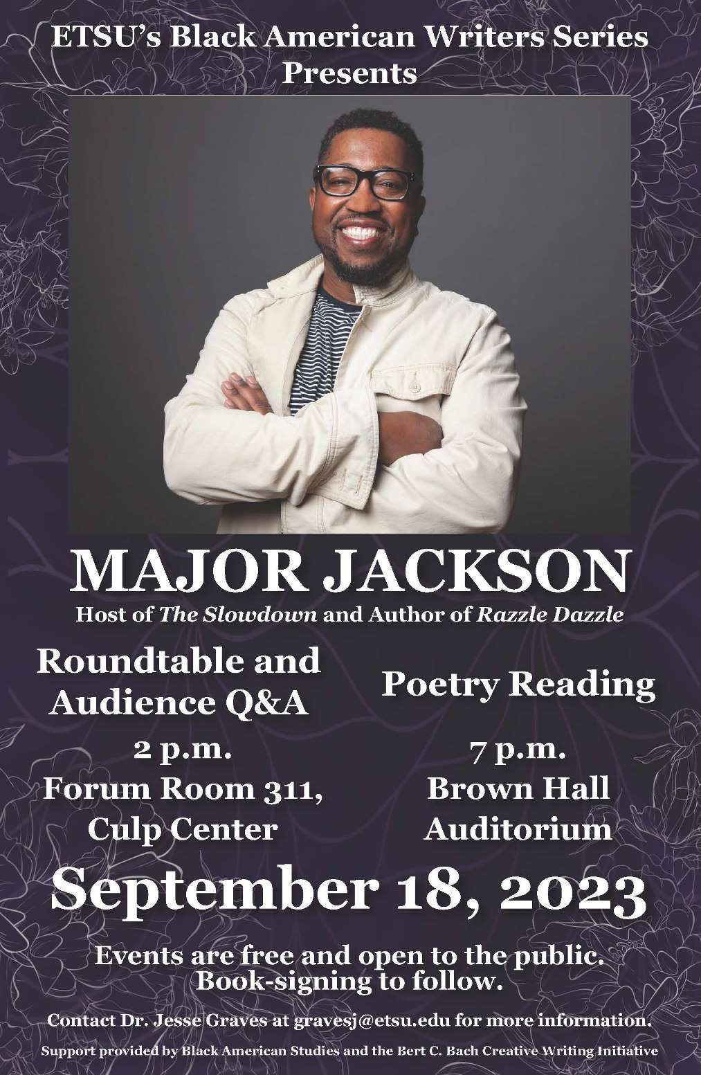 Major Jackson Poster with event information