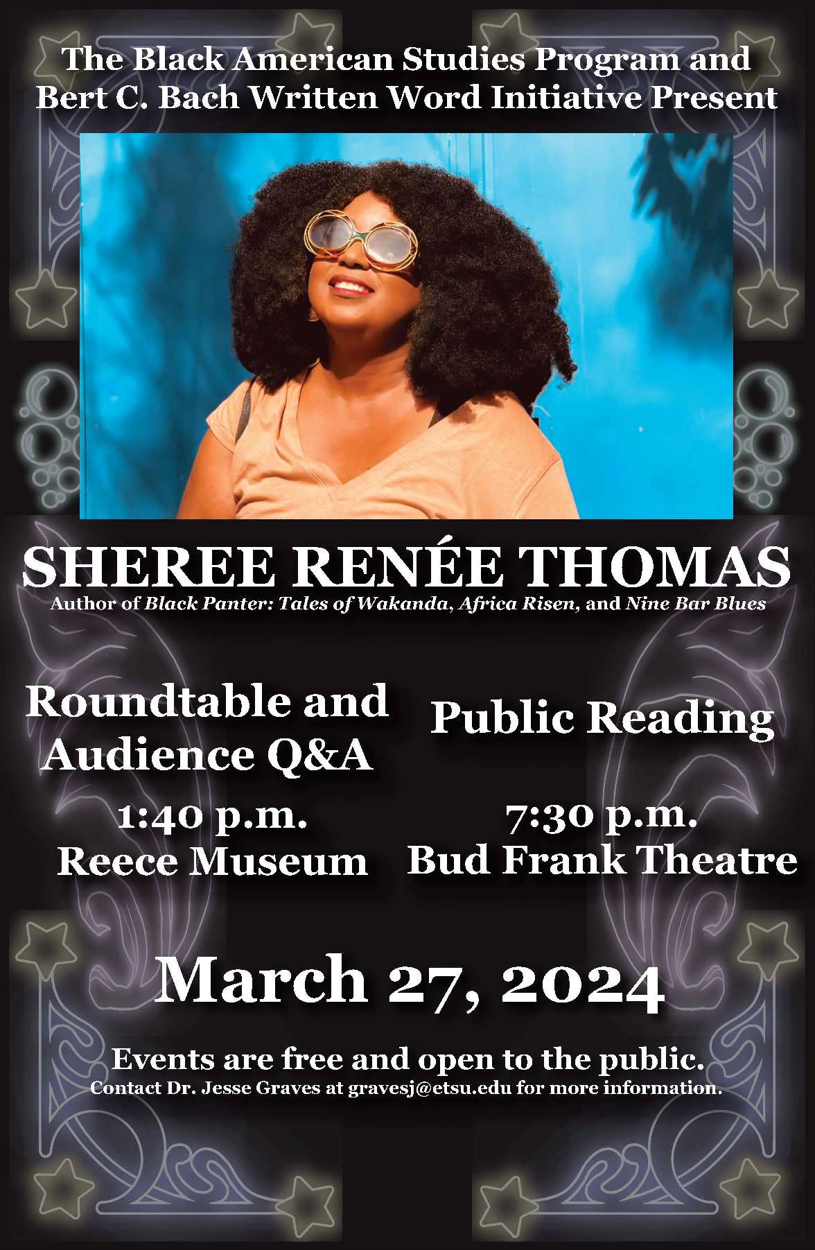 Sheree Renee Thomas Poster with event information in the commentary above.