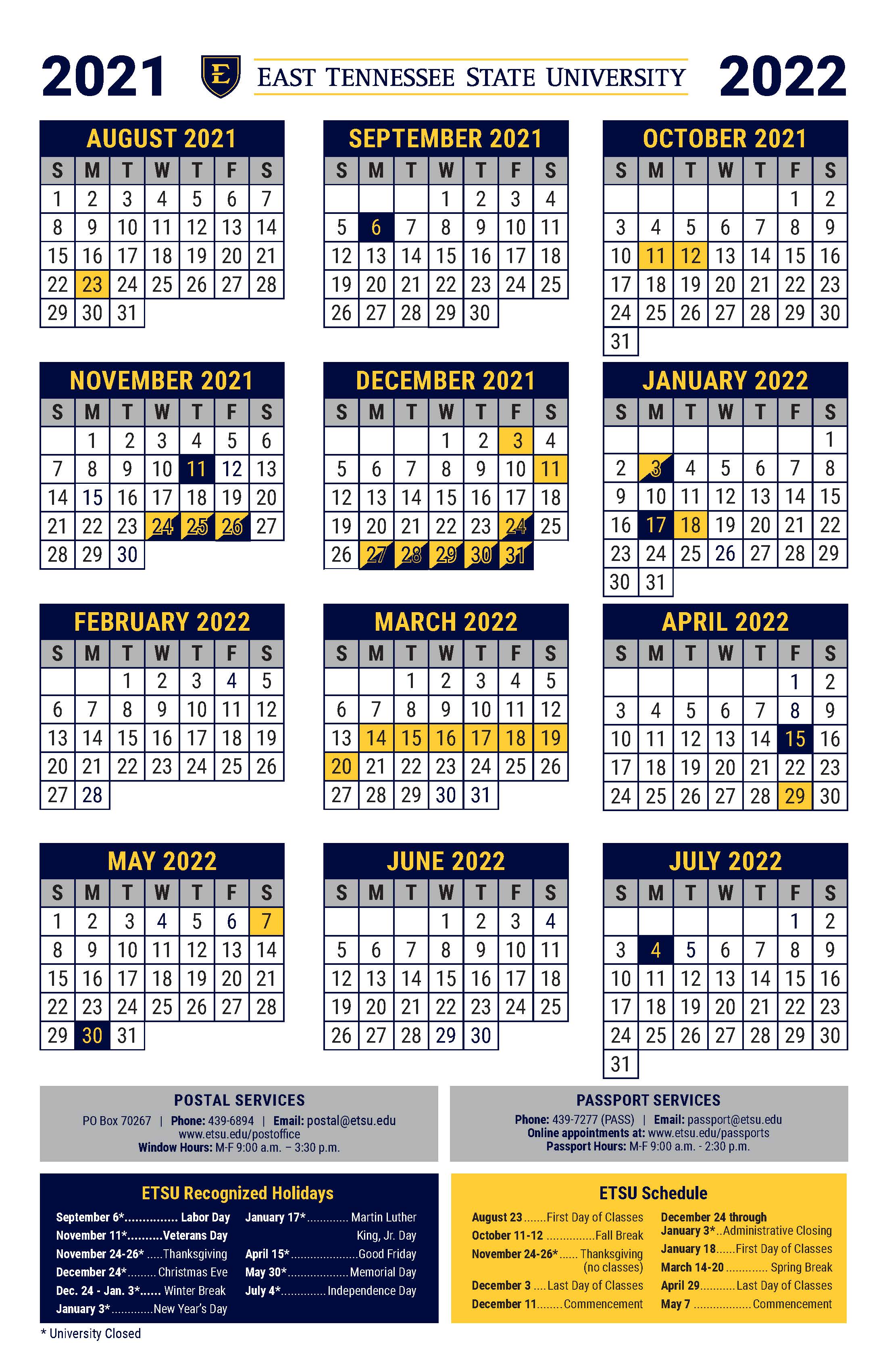 [High Resolution] Etsu Academic Calendar 2022-2023