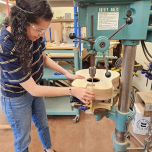 Student in Guitar Workshop