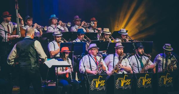 ETSU jazz performers on stage during a concert