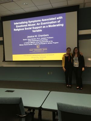 Jessica Chambers,  defended her honors thesis at the Boland Symposium.