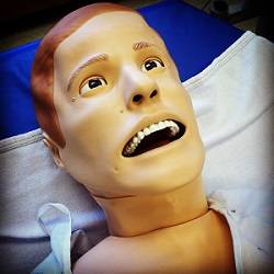 A sim dummy that medical students use to practice on before a real human.Photo by Heather Love