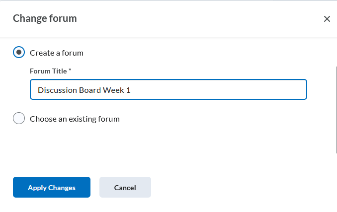 change forum options