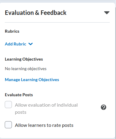 evaluation and feedback section