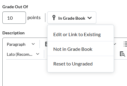 discussion topic grade settings