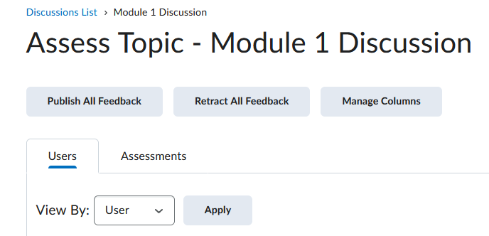 Image of the assess topic page with the publish all scores to grades button circled