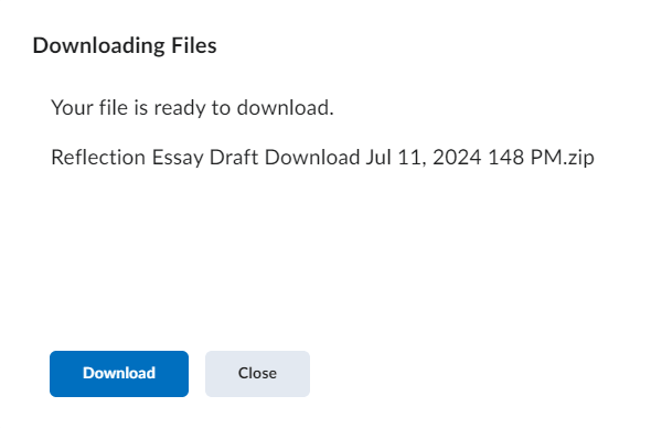 Image of the ready to download popup