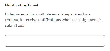 Image of the notification email field. 