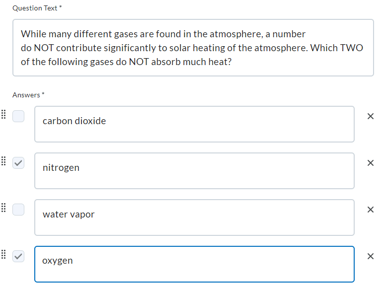 image of multi select question answers (check the boxes next to the correct answers)