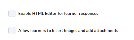image of options to allow for an HTML editor or to attach images or files