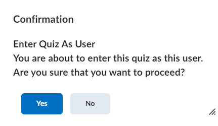 image of the confirmation popup displayed before entering a quiz as the student