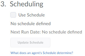 image of the agent action schedule options