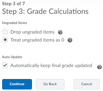 Image of the 3rd step of the grades setup wizard.