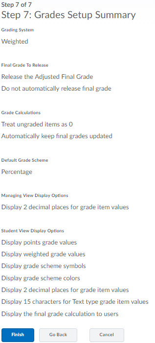 Image of the 7th step of the grades setup wizard.