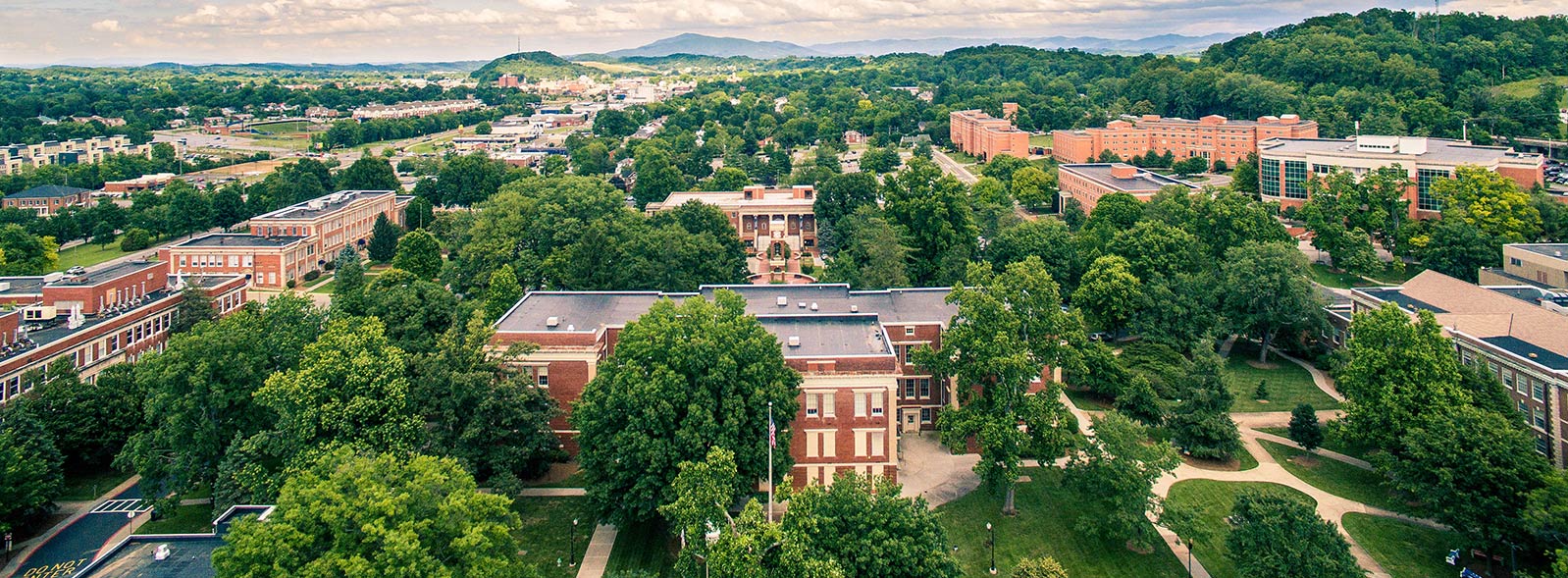 aerial view of ETSU campus
