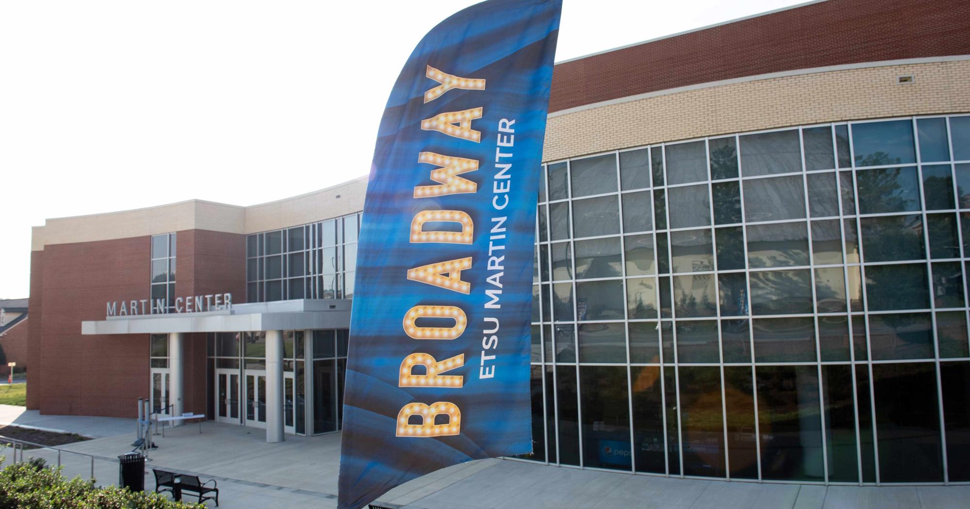 The Broadway flag outside the Martin Center.