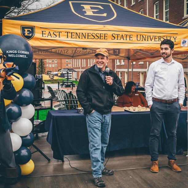 Speakers at the ribbon-cutting for Auntie Ruth's at ETSU
