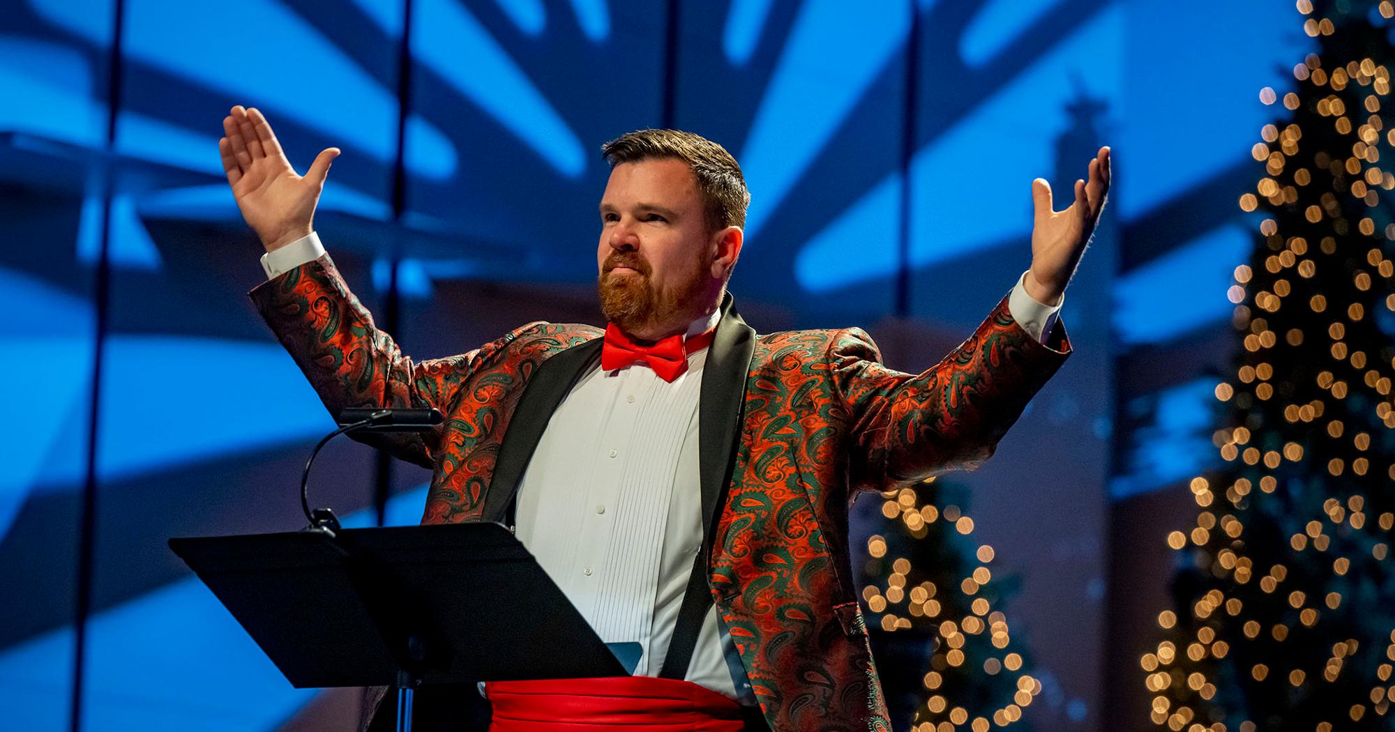 Dr. Alan Stevens leads during last year's holiday concert.