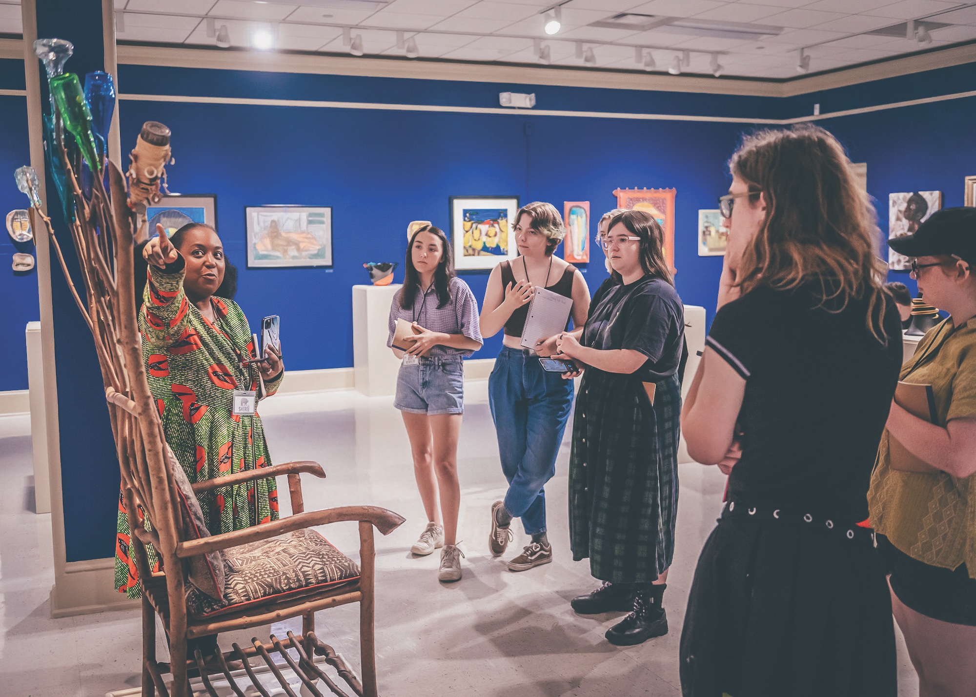 Students taking a tour at the Reece Museum.