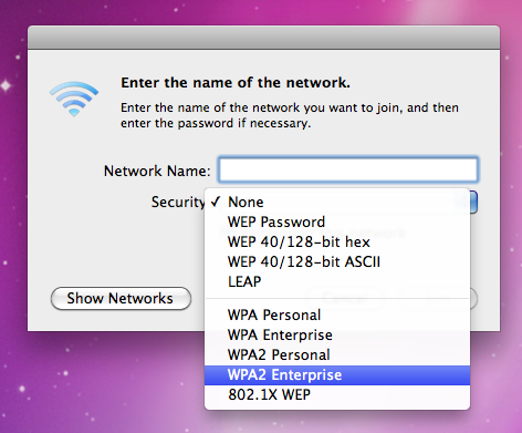 Wireless Setup for Mac (Personal Devices) - Networks