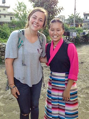 Sydney Ross and friend in Nepal