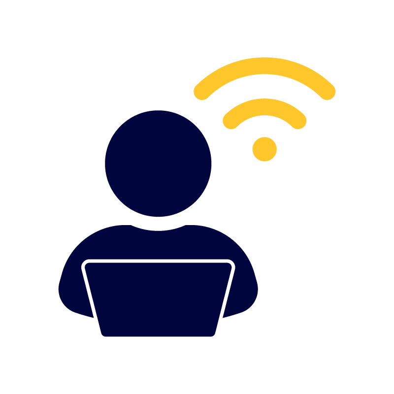 decorative image - person with wifi signal icon