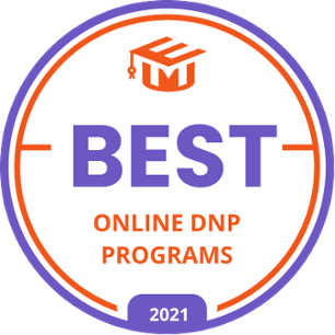 Badge for ETSU's Nursing program being named one of the best online nursing DNP programs in 2021.