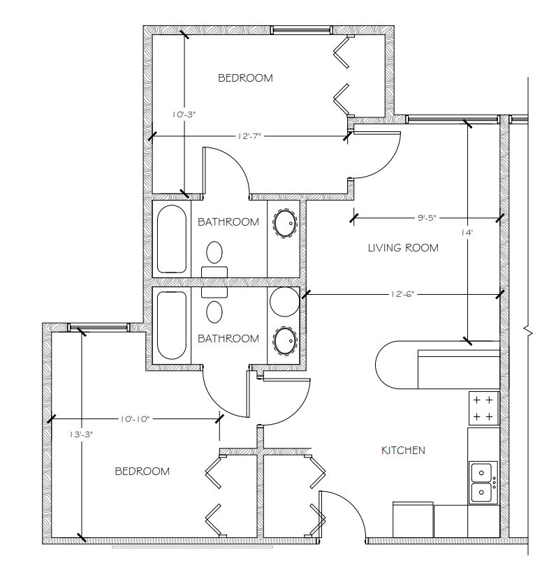 Buc Ridge Phase 3 & 4, 2 bedroom floorplan